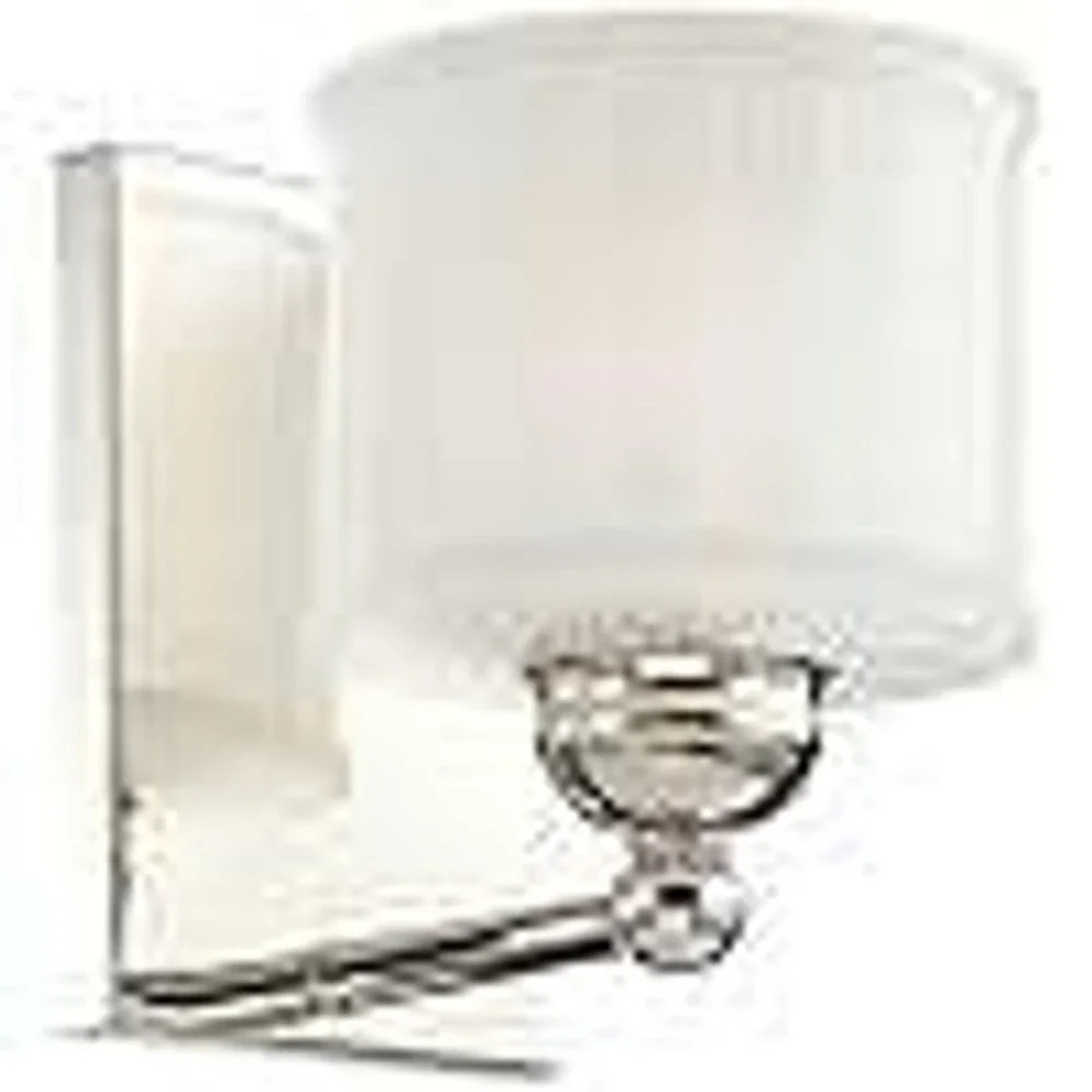 Nickel Vanity Light Bath Glass Wall Sconce‎ (6731-1-613) by Minka (open box)